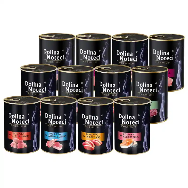 Mokra karma dla kota Dolina Noteci Premium zestaw mix smaków 12 x 400 g Super okazja