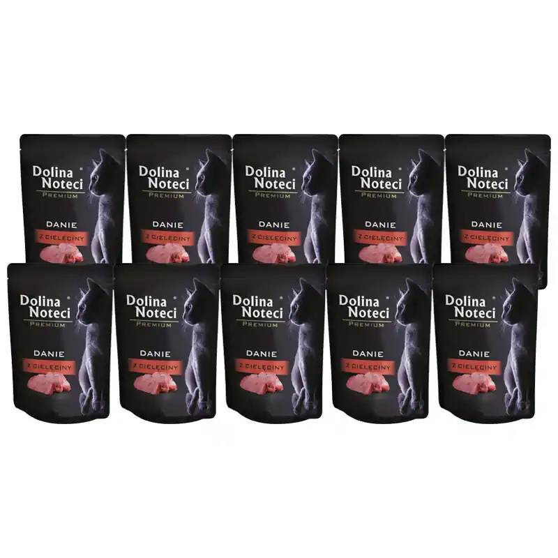 Mokra karma dla kota Dolina Noteci Premium danie z cielęciny zestaw 10 x 85 g Wybór klientów
