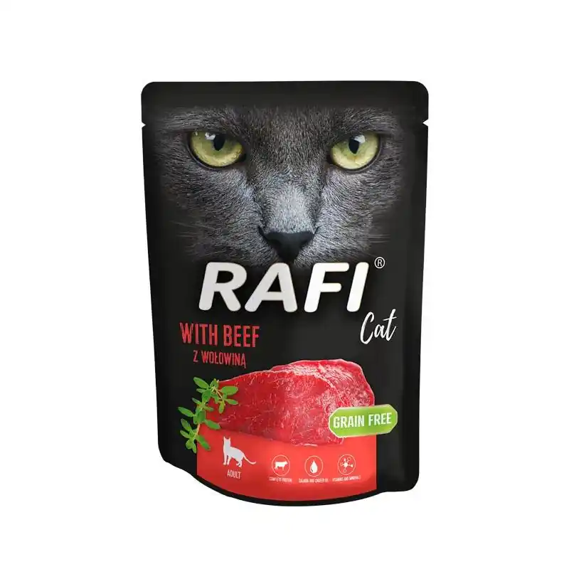 Dostępne od ręki Mokra karma dla kota Rafi Cat z wołowiną 300 g