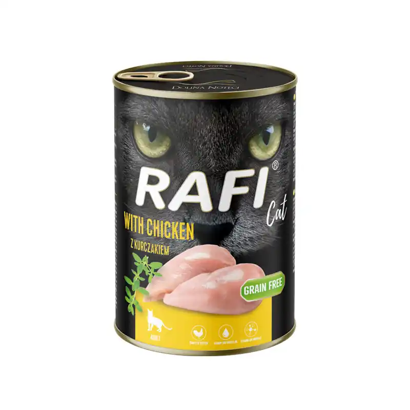 Darmowy zwrot Mokra karma dla kota Rafi Cat Adult z kurczakiem 400 g