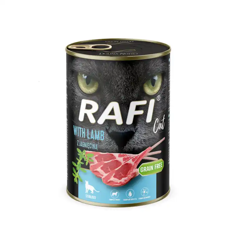 Mokra karma dla kotów sterylizowanych z jagnięciną Rafi Cat Adult 400 g Oferta