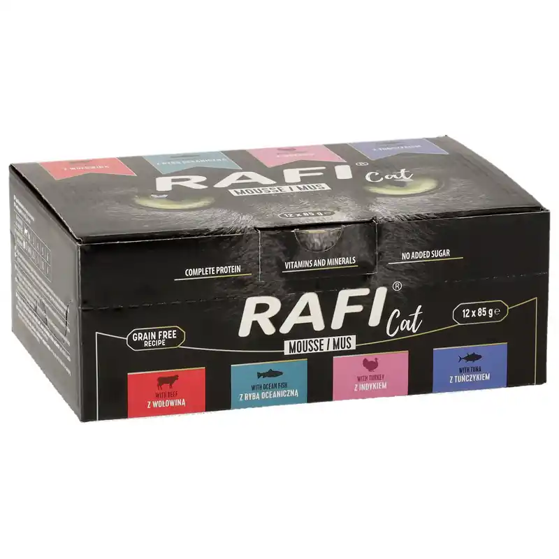 Rafi Cat Mus Karma dla kotów mix smaków 12 x 85 g Bezpieczna płatność