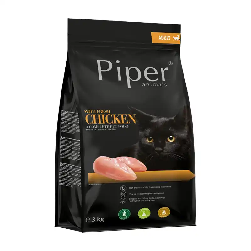 Darmowy zwrot Karma sucha dla kota Piper Animals ze świeżym kurczakiem 3 kg