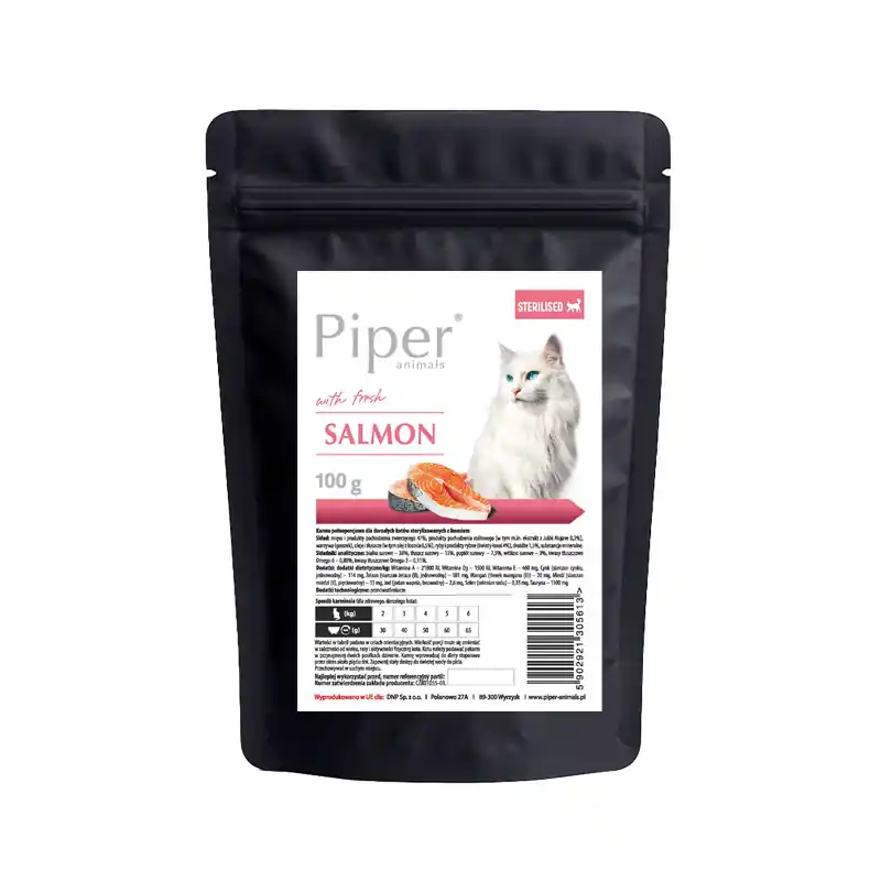 Karma sucha dla kota Piper Animals z łososiem 100 g Darmowy zwrot
