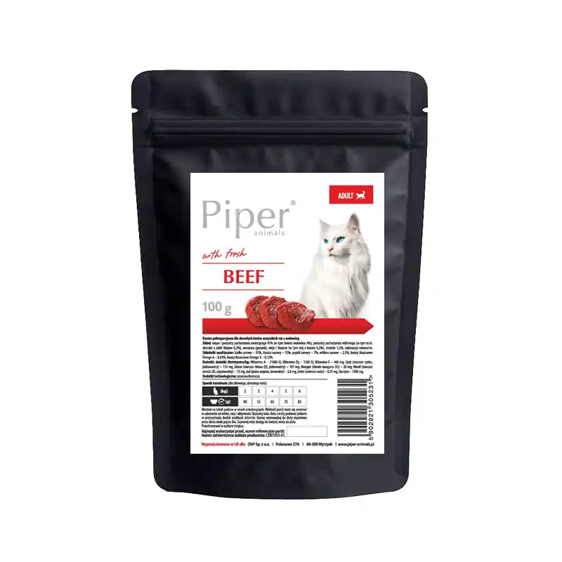 Hit sprzedaży Karma sucha dla kota Piper Animals z wołowiną 100 g