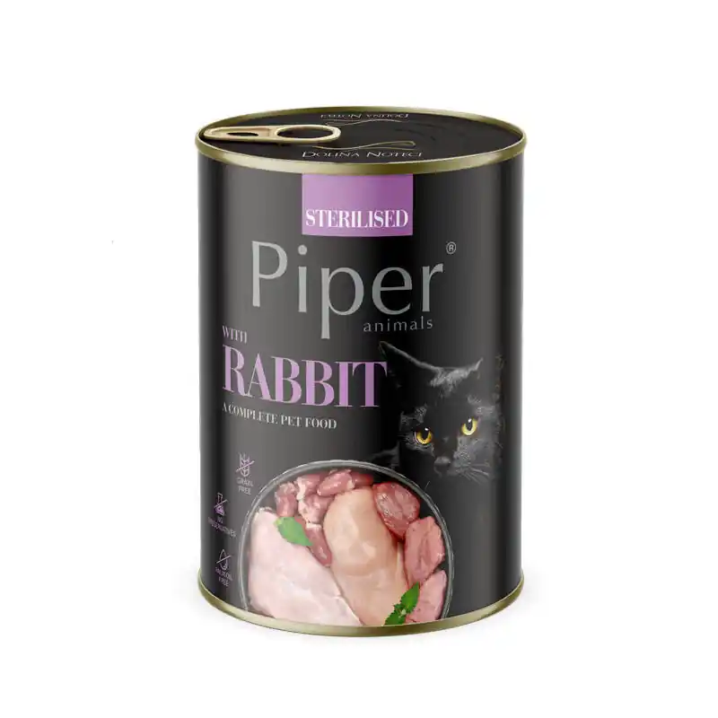 Mokra karma dla kota Piper Animals Sterilised z królikiem 400 g Ostatnia szansa