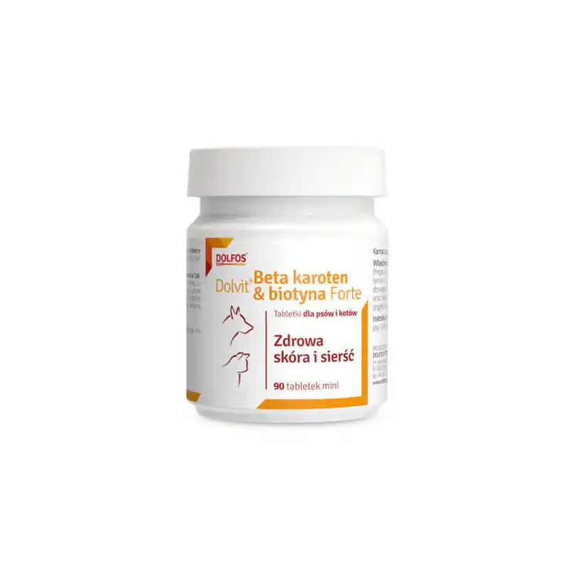 Suplement diety dla psa i kota Dolvit Beta karoten i biotyna Forte 90 tabletek Hit sprzedaży