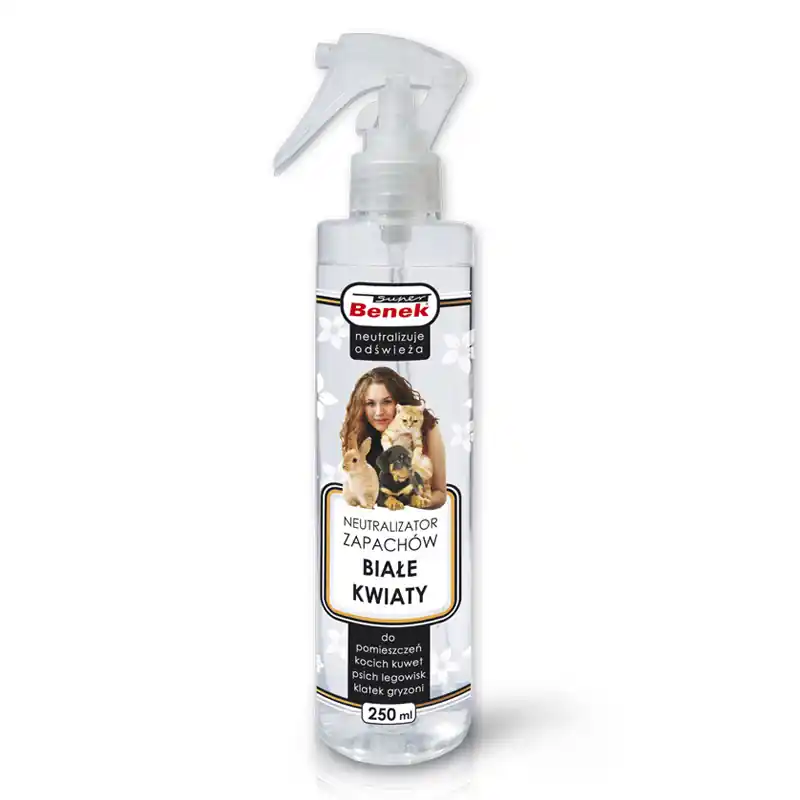 Do wyczerpania zapasów Super Benek neutralizator zapachów spray białe kwiaty 250 ml