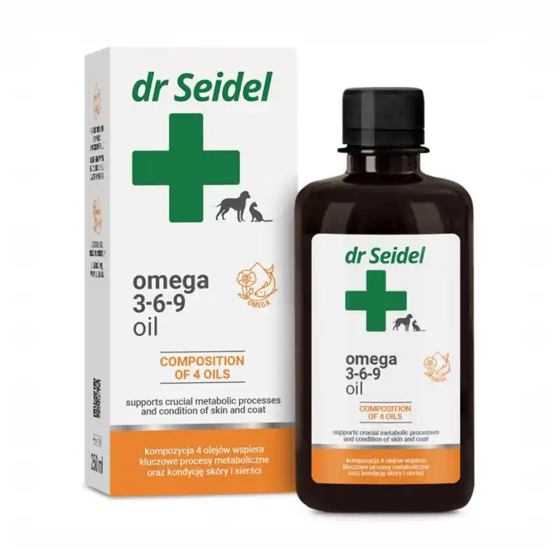 Nie przegap Dr Seidel Omega 3-6-9 Oil dla psa i kota 250 ml