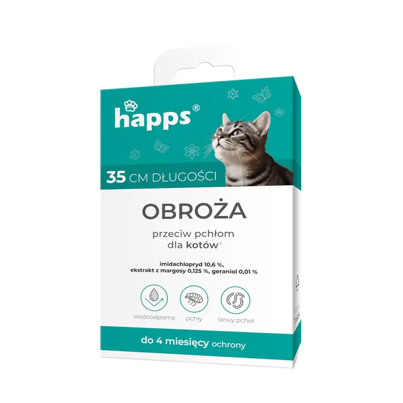 Zamów dziś Happs Obroża przeciw pchłom dla kotów 35 cm