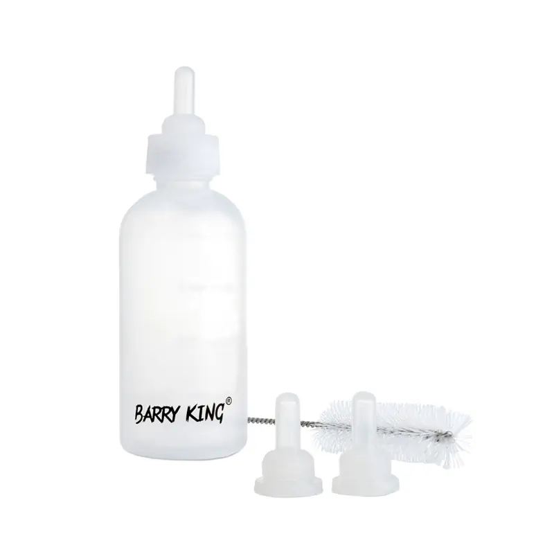 Do wyczerpania zapasów Barry King Butelka do karmienia szczeniąt i kociąt, 3 smoczki + szczoteczka, 60 ml