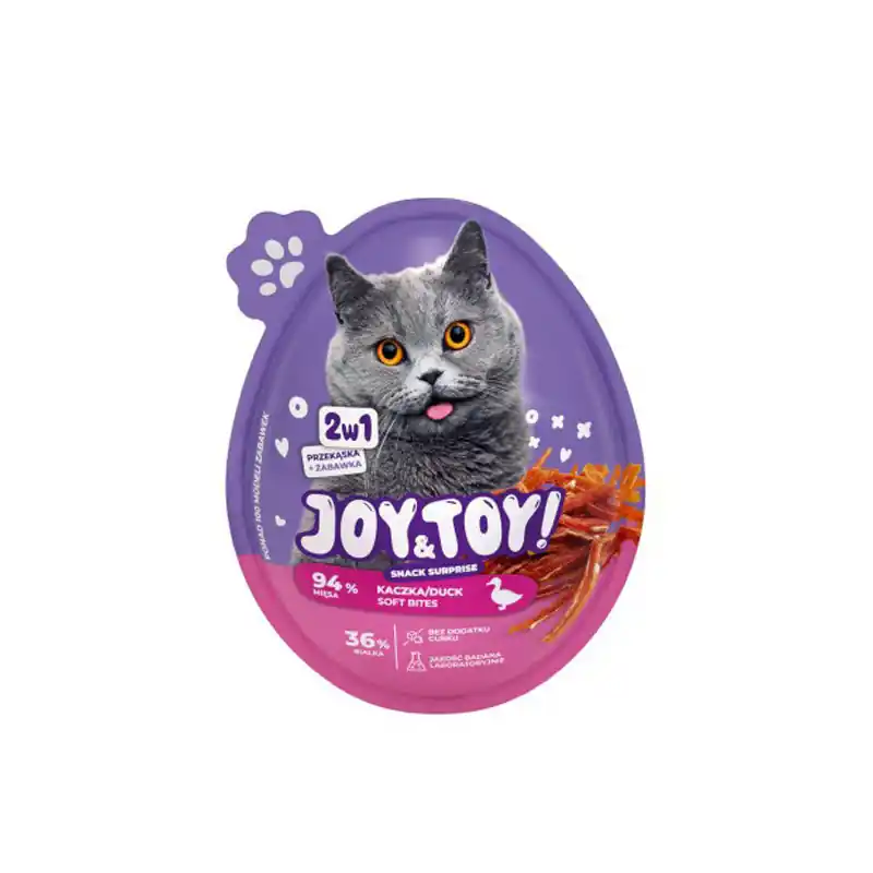 Taniej Joy&Toy jajko niespodzianka 2w1 dla kota przekąska o smaku kaczki + zabawka