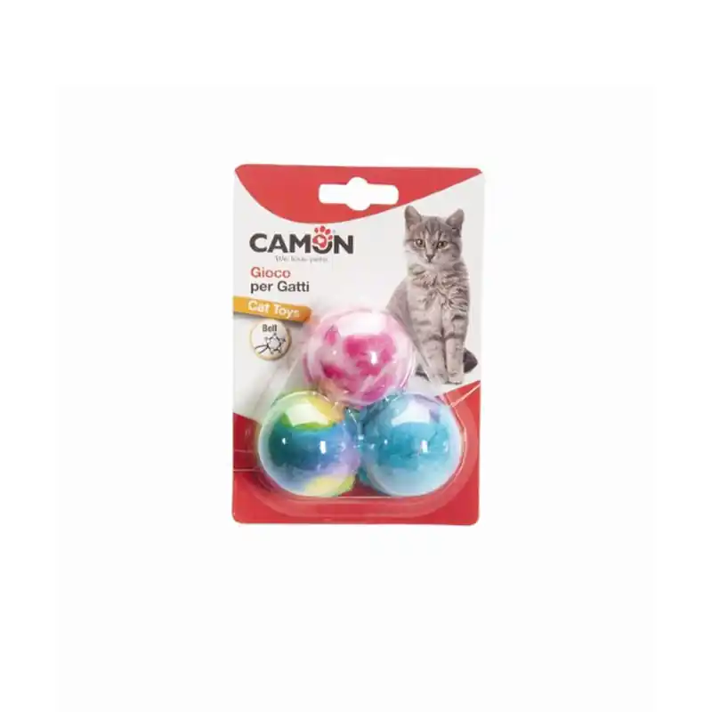 Wyjątkowa oferta Camon Cat Toy zabawka dla kota piłeczki z dzwonkiem 3 szt