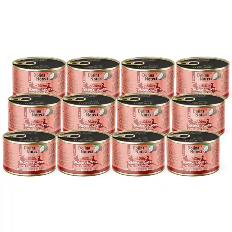 Okazja Mokra karma dla kota wołowina z bażantem i kokosem Dolina Noteci Superfood Pasztet & Filet zestaw 12 x 185 g