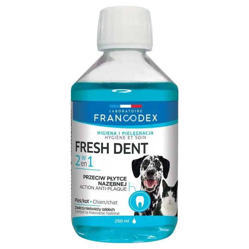 Płyn do higieny jamy ustnej dla psów i kotów Francodex PL Fresh dent 250 ml Promocja