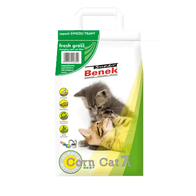 Super Benek Żwirek dla kota Corn Cat Świeża Trawa 7 l Dodaj do koszyka