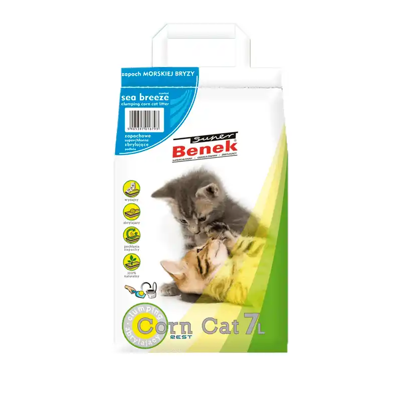 Ostatnie sztuki Żwirek dla kota Certech Super Benek Corn Cat Morska Bryza 7 L