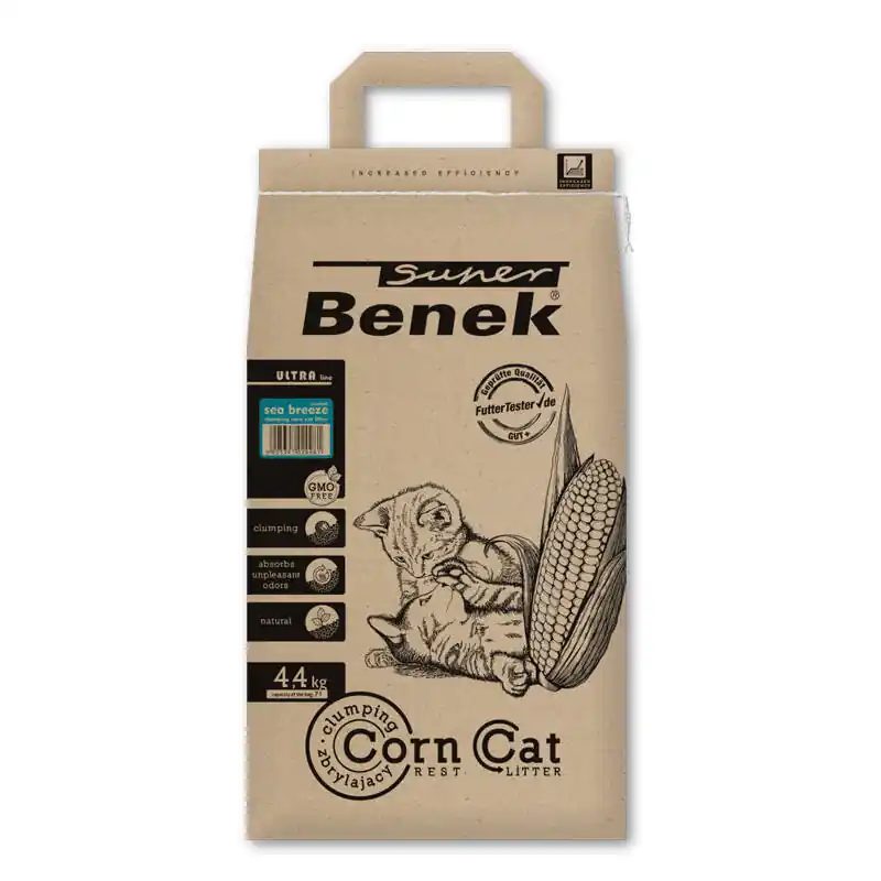 Wyprzedaż Żwirek dla kota Certech Super Benek Corn Cat Ultra Morska Bryza 7 L