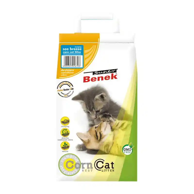 Żwirek dla kota Certech Super Benek Corn Cat Morska Bryza 14 L Ograniczona ilość