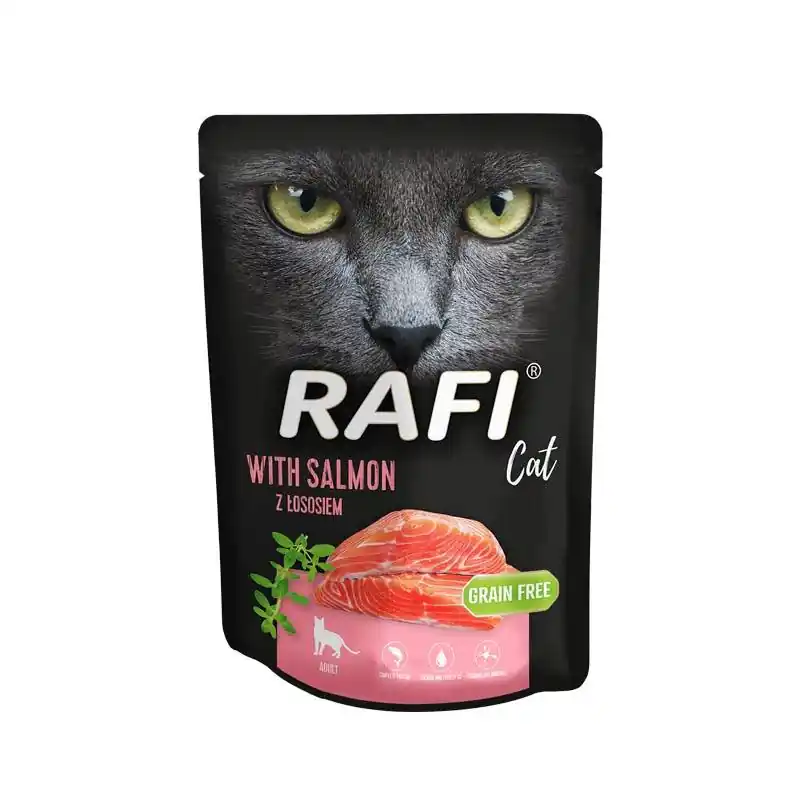 Mokra karma dla kota Rafi Cat z łososiem 300 g Łatwy zwrot