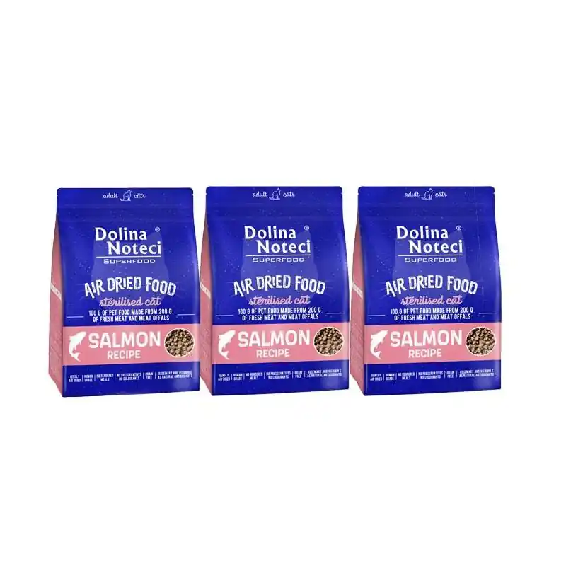 Okazja Dolina Noteci Superfood danie z łososia karma suszona dla kota po sterylizacji 3 x 1 kg