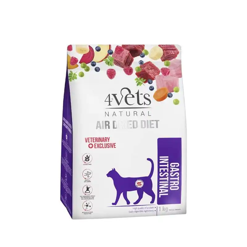 Cena promocyjna 4Vets Natural Gastro Intestinal karma suszona dla kotów z zaburzeniami trawienia 1 kg
