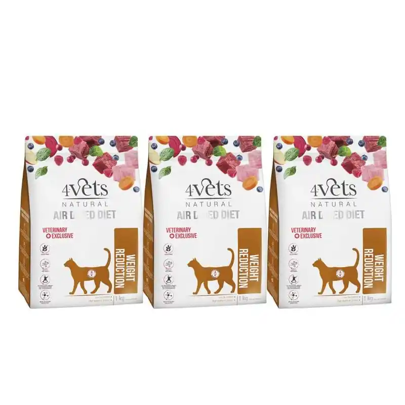4Vets Natural Weight Reduction karma suszona dla kotów z nadwagą i otyłością 3 x 1 kg Tylko dziś