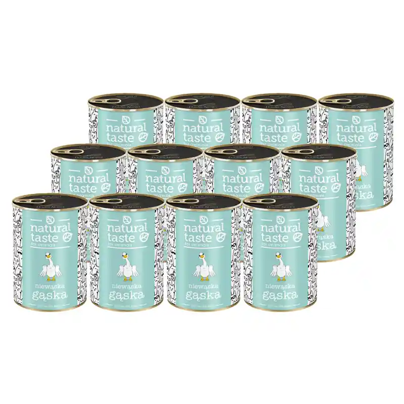 Oferta Mokra karma dla kota Natural Taste Niewąska Gąska danie z gęsi zestaw 12 x 400 g