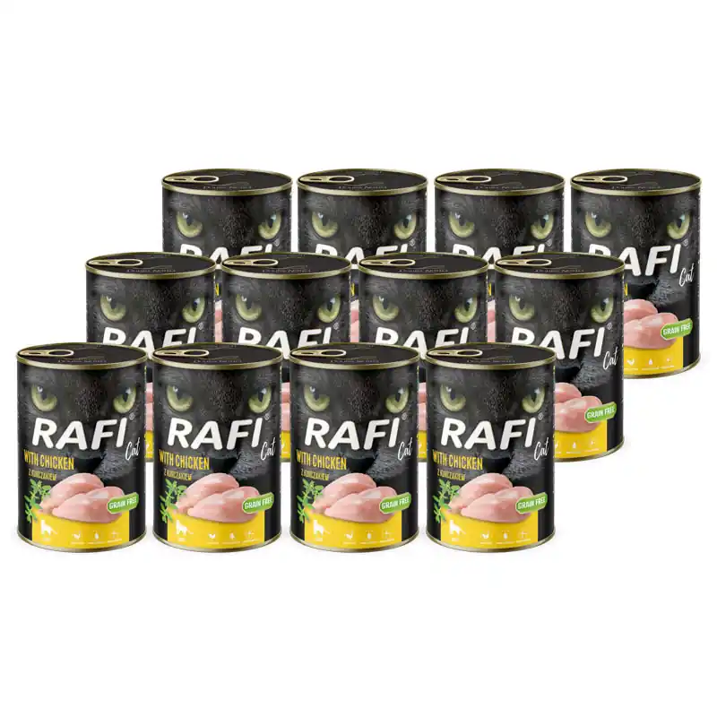 Kup online Mokra karma dla kota Rafi Cat Adult z kurczakiem zestaw 12 x 400 g