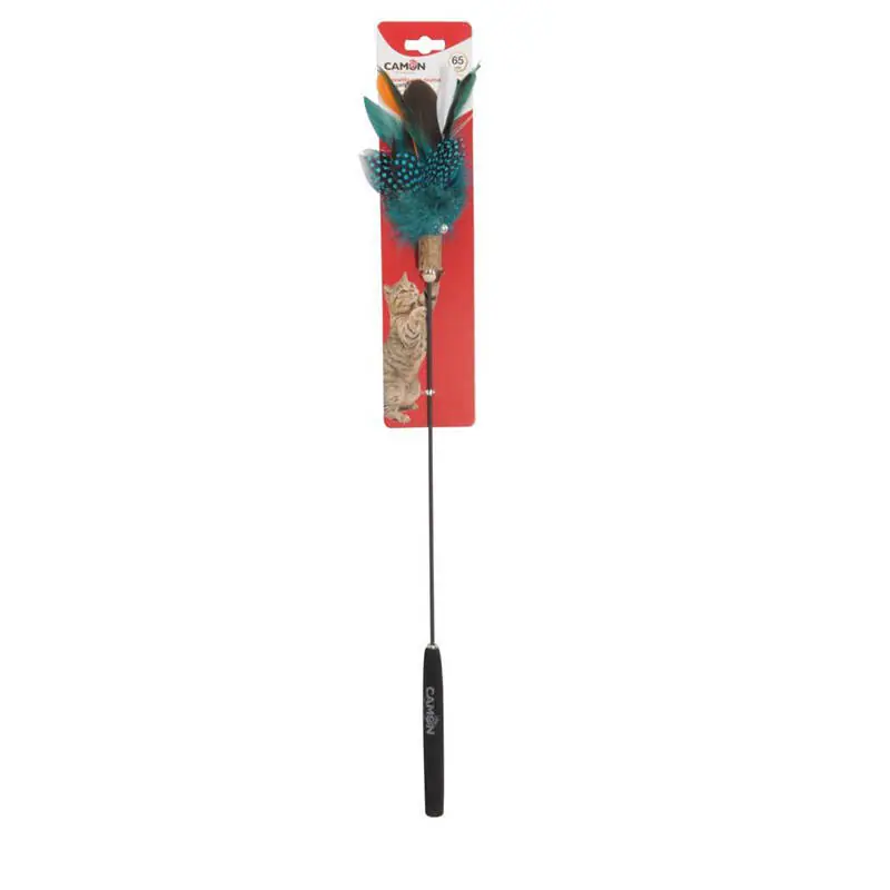 Camon Cat Toy Wędka z piórami i dzwoneczkiem zabawka dla kota 65 cm Tylko do końca tygodnia