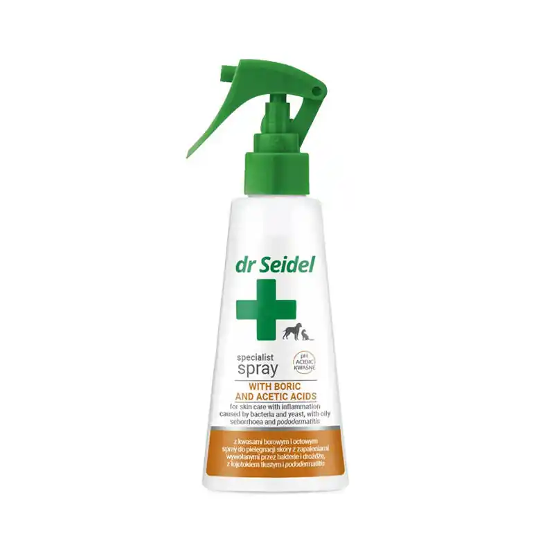 Dr Seidel Spray do pielęgnacji skóry z kwasami borowym i octowym dla psa i kota 100 ml Okazja