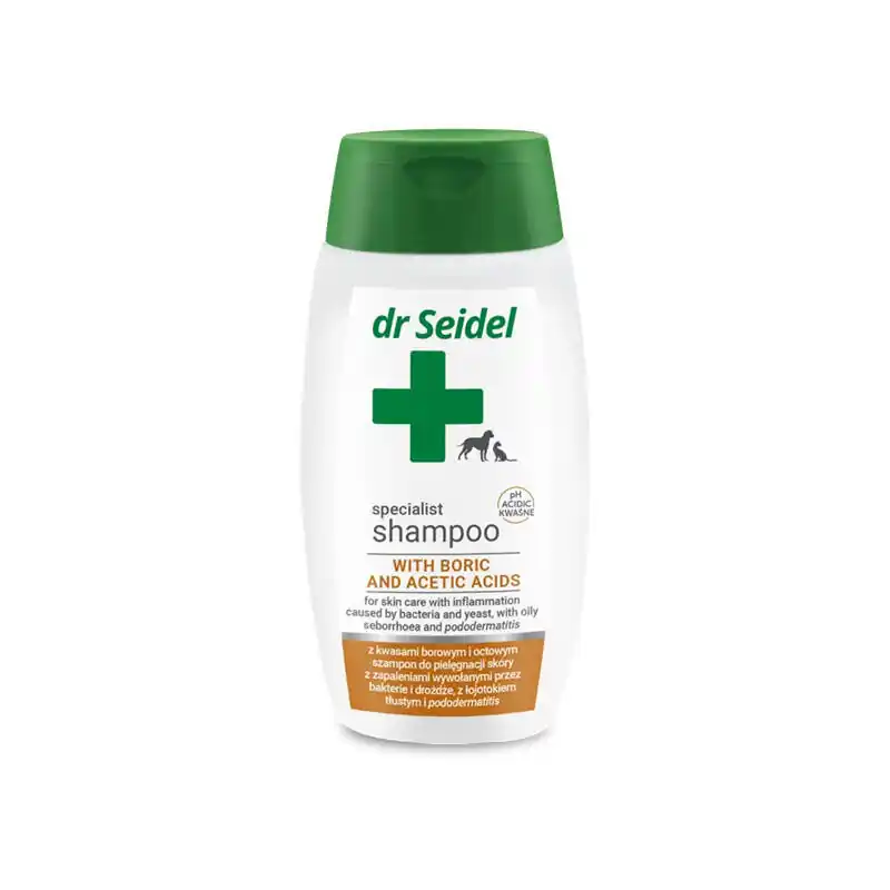 Najlepsza cena Dr Seidel Szampon z kwasami borowym i octowym dla psa i kota 220 ml