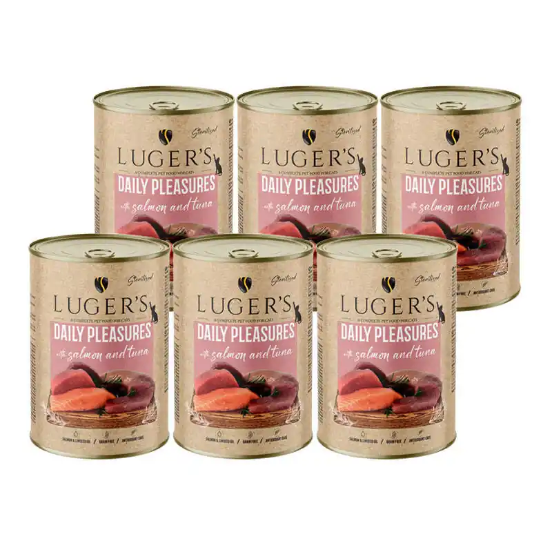 Oferta czasowa Karma mokra dla kota Luger‘s Daily Pleasures Sterilised z łososiem i tuńczykiem zestaw 6 x 400 g