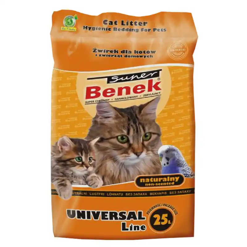 Ograniczona ilość Super Benek Active Certech Żwirek dla kota Uniwersalny Naturalny 25 l