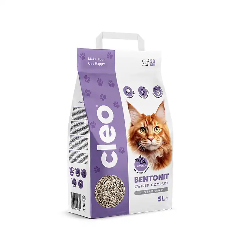 Cleo Żwirek dla kota bentonitowy COMPACT lawenda 5 l Bestseller