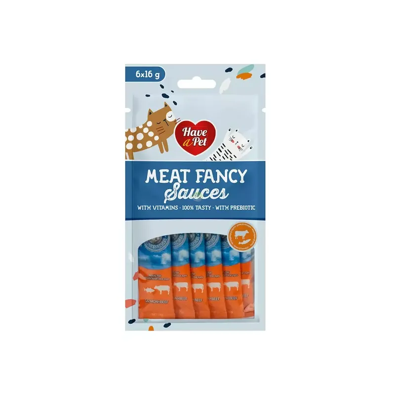 Tani Hap Fancy Sosy Kot Łosoś I Wołowin 6x16g