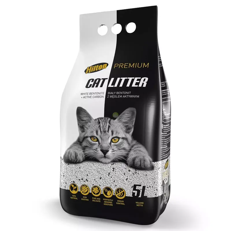 Hilton Cat Litter Carbonżwirek bentonitowy z węglem dla kota 5l Bestseller