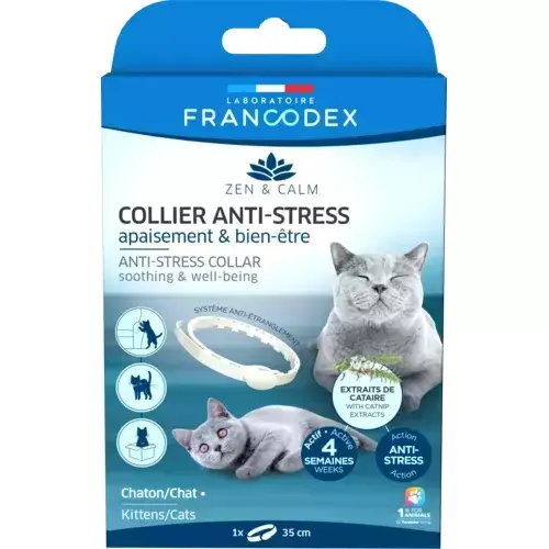 FRANCODEX Obroża antystresowa z kocimiętką dla kotów 35cm Ostatnia szansa