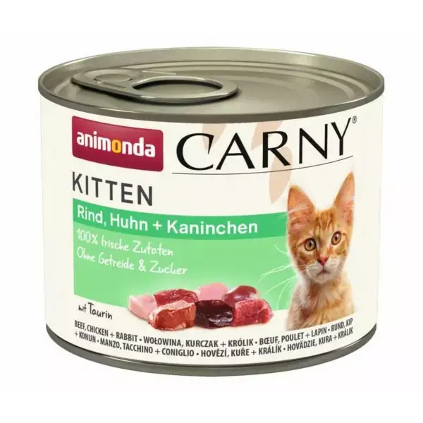 Szybka dostawa An Carny Kitten Woł,Kurczak,Królik 200g Kot