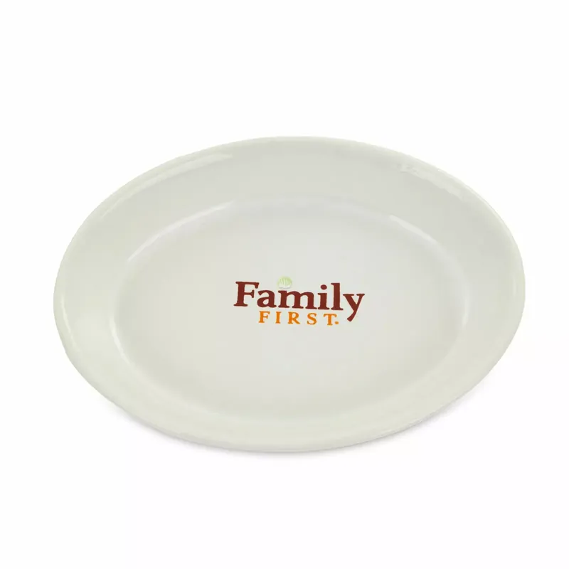 Talerzyk, dla kota, biały, nadruk Family First, ceramiczny 11cm Popularny