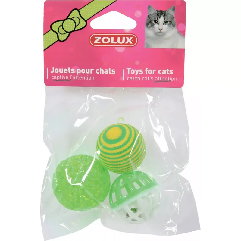 Oferta czasowa ZOLUX Zabawka dla kota zestaw 3 piłki różne 4cm