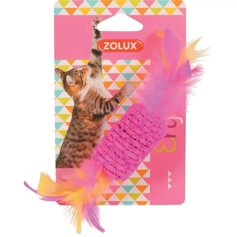 Bezpieczne zakupy ZOLUX Zabawka dla kota cukierek z piórkami elastyczny 17,5cm