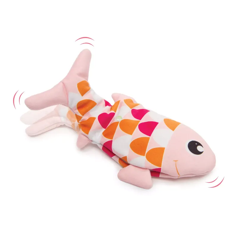 Ograniczona ilość Groovy fish, zabawka, dla kota, różowa, 25cm, z kocimiętką, ładowana USB