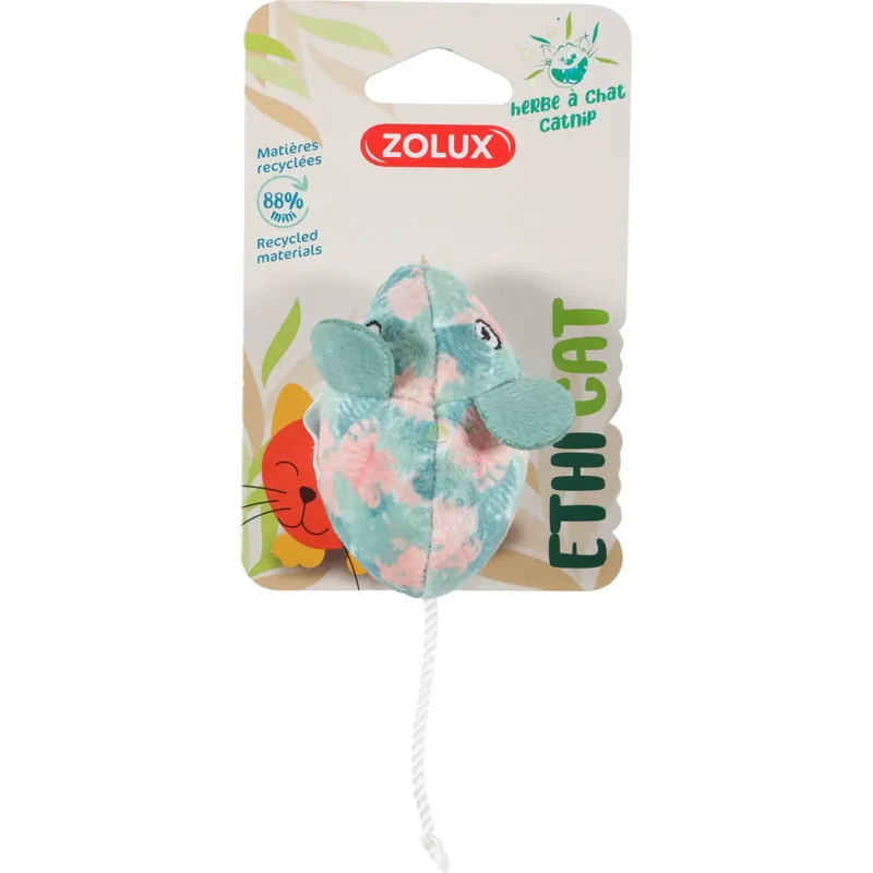 Łatwy zwrot Zolux Zabawka dla kota mysz, liście ETHICAT 4,5cm