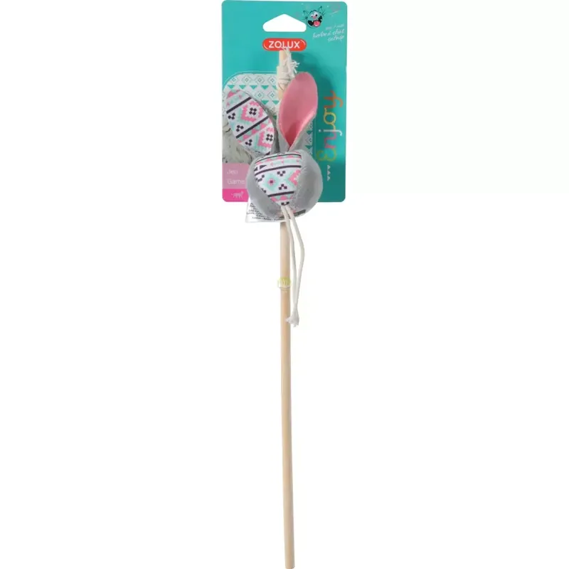 Zolux Zabawka dla kota wędka piłka KALI kol. szary 40cm Bezpieczne zakupy