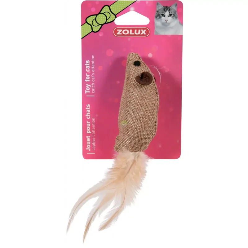 Szybka wysyłka ZOLUX Zabawka dla kota, mysz z piórkiem 4cm