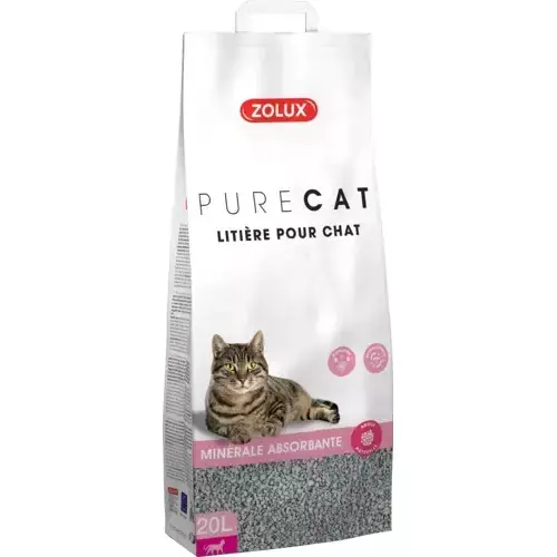 Oferta limitowana ZOLUX Żwirek dla kota mineralny pochłaniający perfumowany PURECAT 20l
