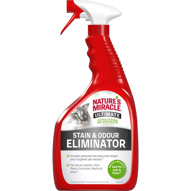 Kup teraz NATURES MIRACLE Płyn do usuwania plam i zapachów kot ULTIMATE 946ml