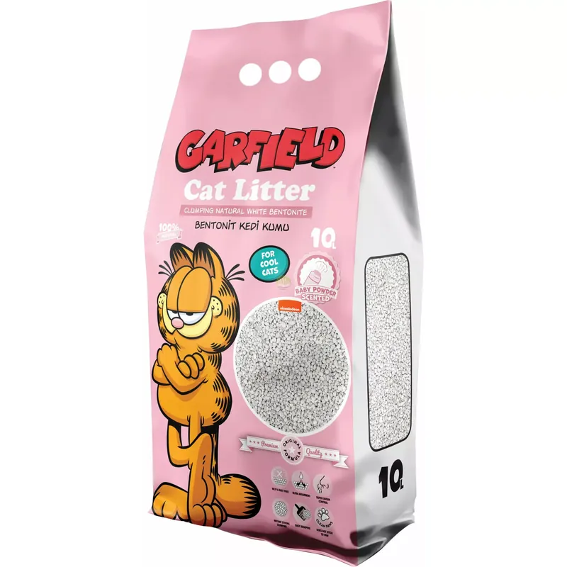 Zamów dziś Garfield, żwirek bentonit dla kota, baby powder 10l