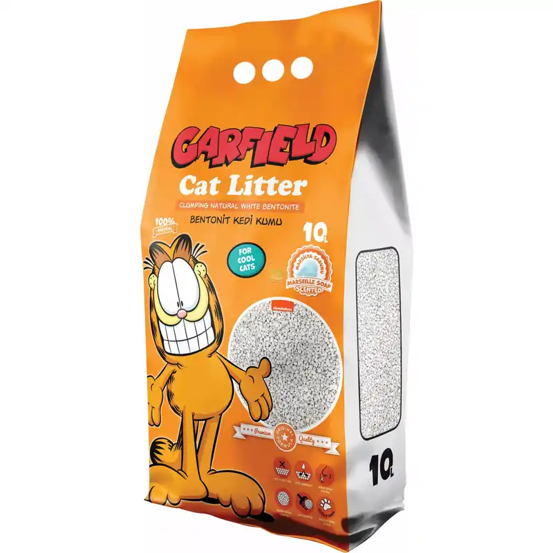 Garfield, żwirek bentonit dla kota, mydło marsylskie 10l Wyjątkowa oferta